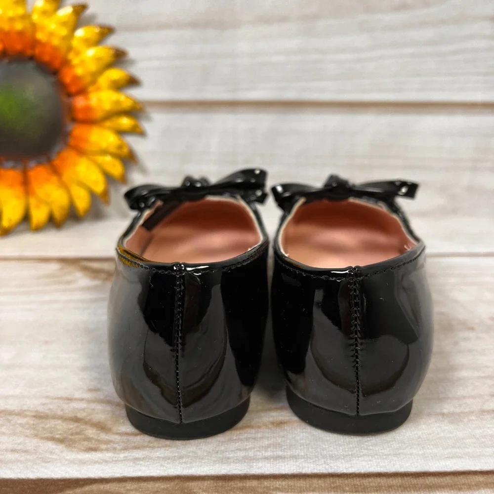 Nordstrom Noelodie Black Patent Mary Jane Bow Flats Kids Shoes Dress‎ Bows 10
